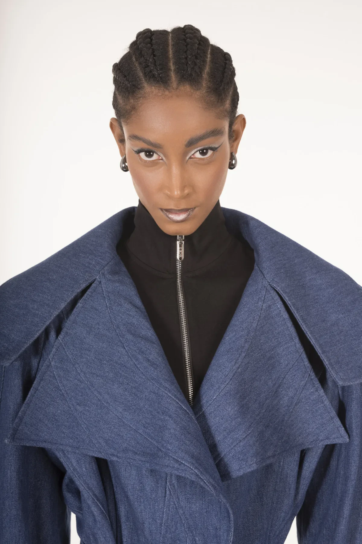 Denim trench coat